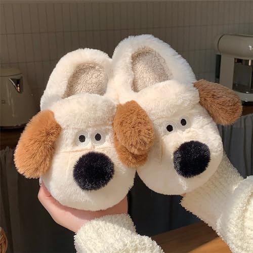 Women's Puppy Slippers - warm plush, cosy and skin-friendly. Non-slip and lightweight sole.2