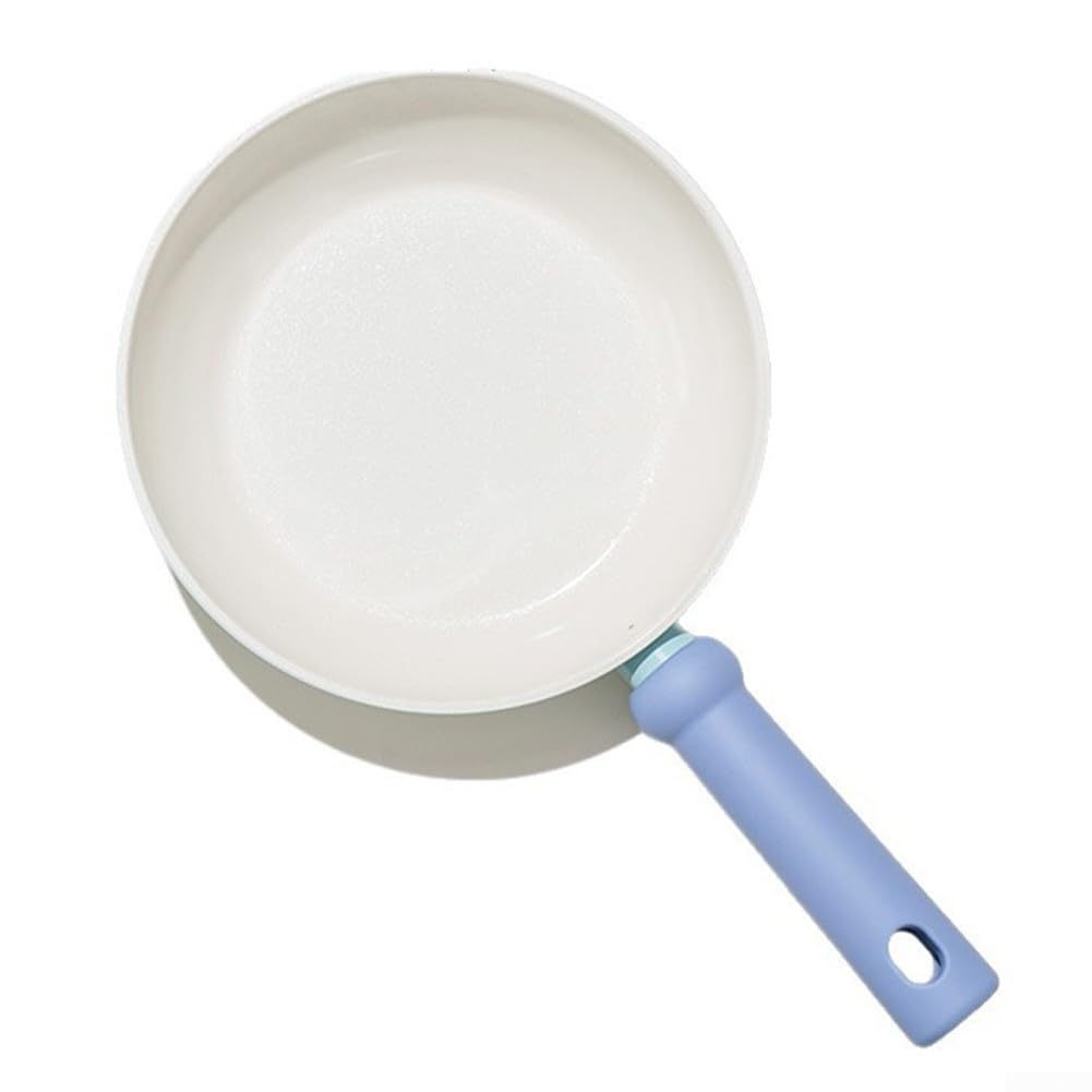 Bratpfanne 24cm Blau Schmiedeeisen Antihaftbeschichtung Wok Pfannenwender für Induktion Gasherd Kochgeschirr Küche(C+cover)
