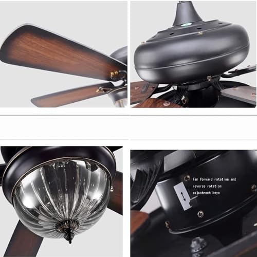 Ventilador de techo con 5 aspas de madera y control remoto 6