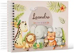Livro Do Bebe Personalizado Com Nome Da Criança Na Capa Safari