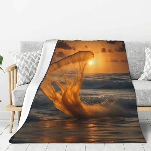 Hingor Manta con estampado de cola de sirena para todas las estaciones, manta de forro polar ultrasuave y cálida para el hogar, cama, sofá, silla, viajes al aire libre, camping (80 x 60 pulgadas)