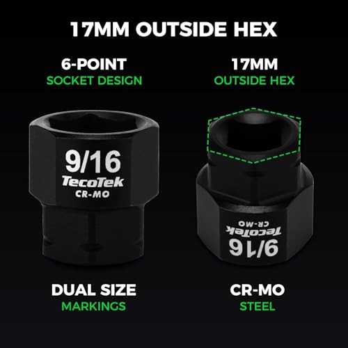Image of TecoTek 10-Piece 3 /8-Inch Drive SAE Low Profile Impact Socket Set, Stubby Socket Set, 1 /4 inch-3 /4 inch, 6 Point, Cr-Mo, Shorter Socket for Tight Areas