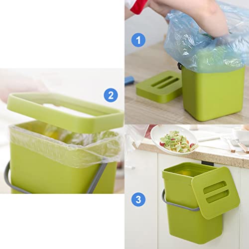 Caneca de basura rectangular pequeña con tapa 3L para cocina miniatura 6