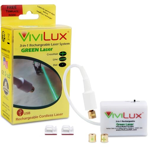 ViviLux 3-in-1 Green Laser Guide for Sewing Machine & Crafts –...