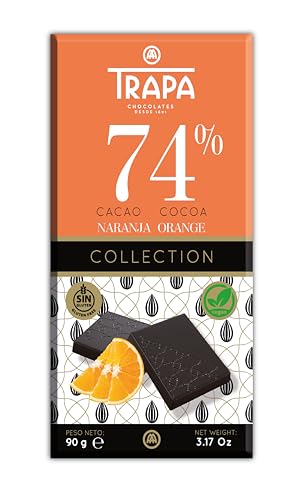 TRAPA COLLECTION | Chocolate Negro 74% Cacao con Naranja | Sin Gluten