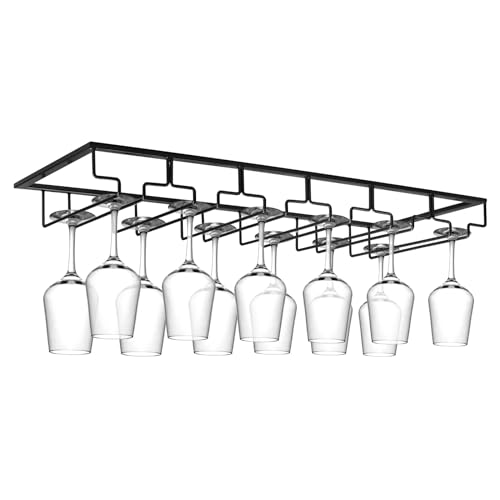 Xverycan Wine Glass Rack Under Cabinet, 6 Row Extreme Large