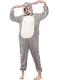 Amenxi Tier Onesie Pyjama Cosplay Kostüme Schlafanzug Erwachsene Unisex Animal Tieroutfit tierkostüme Jumpsuit Nachtwäsche (Rabbit, Körpergröße 145-155cm (S))