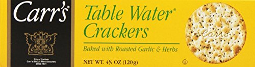 Carr's Table Water Crackers, Roasted Garlic & Herbs, 4.25-Ounce Boxes (Pack of 6) - //coolthings.us