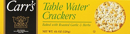 Carr's Table Water Crackers, Roasted Garlic & Herbs, 4.25-Ounce Boxes (Pack of 6) (Best Restaurants In Ocracoke Nc)