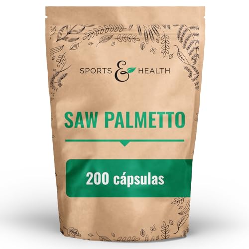 200 cápsulas de Saw Palmetto de alta dose – cápsulas de extrato de palma anã americana 10:1 – complemento vegetal puro, palma anã – complexo de palma anã