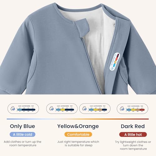 Image of Unisex Sleeping Bag for Babies and Toddlers 1.0 Tog Sleep Sack 0-6 Months, Newborn Sleep Sack, Wearable Blanket Baby, One Piece Long Sleeves, Gifts for Baby