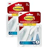 Command Bath Large Towel Hook Value Pack, Total 6 Large Wall Hooks with 6 Command Water Resistant Strips, 2-Pack of 3 Hooks, Organize Damage-Free