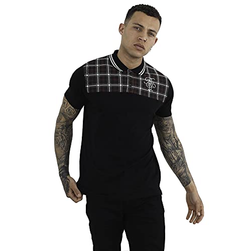 BRAVE SOUL Camiseta polo de manga corta para hombre, de algodón, informal, para golf y deporte, Negro - Cortland, S