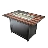 Endless Summer the Americana 40 x 28 Inch Rectangular 40,000 BTU Patio Outdoor LP Gas Fire Pit w/...