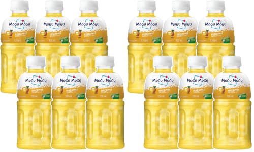 Image of Mogu Mogu Pineapple Juice with Nata de Coco Jelly 320ml (Pack of 12), Refreshing Tropical Thai-Made Sip & Chew Beverage