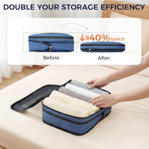 Image of BAGAIL Compression Packing Cubes for Travel Essentials, 8 Set-Navy
