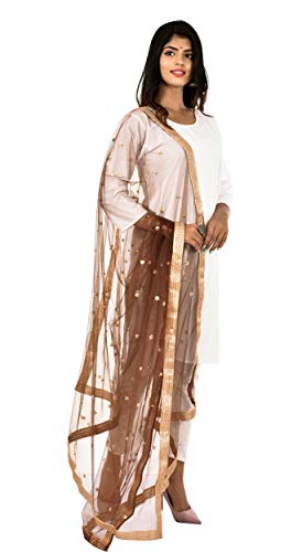 Image of YOUTHQUAKE Women's Embroidered Net Dupatta