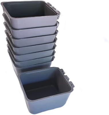 8 Gray Hanging Cups Hold 1 Pint / 16 fl oz to Hang Feed & Water for Chickens Poultry