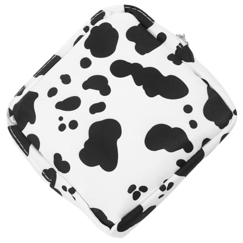 Veemoon Bolsa Para Compresas Higiénicas Reutilizable De Algodón Cremallera, Tamaño Compacto, Bolsa Sanitaria Para Viajar y Organizar, Práctica Para Mujer, Diseño Impreso Estilo Vaca