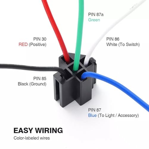 Arregla luces que parpadean usando cables de interruptor de relé de 12V CC 30A SPST de 5 pines 3