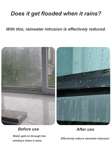 Protector antigoteo para Lluvia, desviador de Lluvia Autoadhesivo - Tapa antigoteo Impermeable de 3 Metros para Puertas y Ventanas, fácil instalación, Barrera eficaz contra el Agua, Sellado