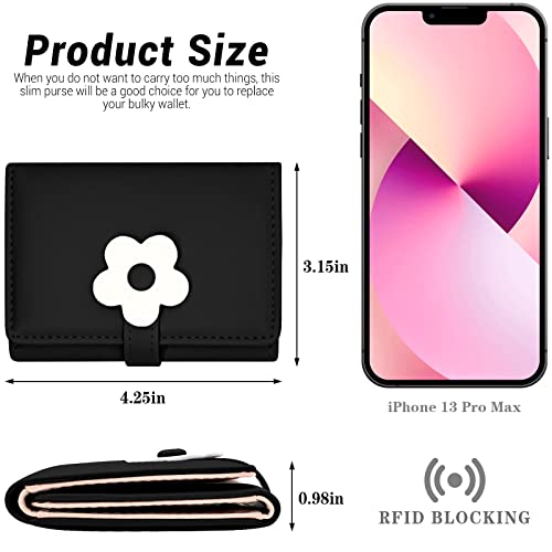 YINHEXI Wallet Women, RFID Blocking Small Compact Trifold PU Leather Card Holder Pocket Wallet Ladies Mini Purse with Coin Pocket3