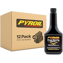 Pyroil Power Steering Fluid with Stop Leak, Formulated for Use in Ford, Toyota and Other Imports, Not for Use in Honda/Acura, 12 Fl Oz Pack of 12