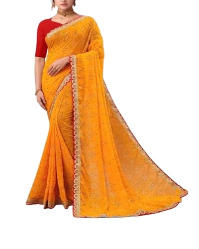 Image of Women's Lahariya Gujarati Jaipuri Bandhani Bandhenj Gharchola Silk Designer 2025- Yellow