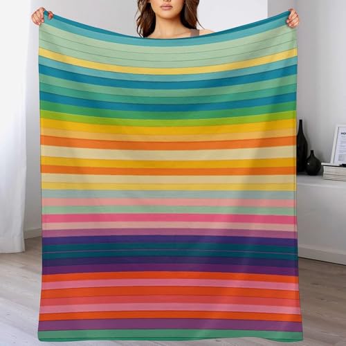 Couverture flanelle rayures multicolores design moderne et confortable - 6