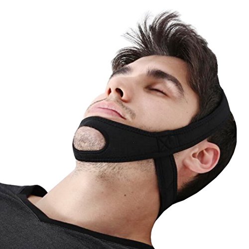 Stop Schnarchen Kinnriemen, Anti-Schnarchen Jaw Strap - Effektive Stop Schnarchen, eine Natur schlafen. Justierbarer Kinnhalter für Männer und Frauen (Schwarz) Cover