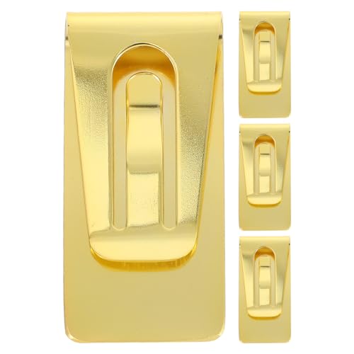 TEMPNAP 4 Pinzas para Billetes de Acero Inoxidable Dorado, Perfil Delgado y Ligero, Clip Metálico Minimalista para Hombre, Adecuado para Uso Diario y Fiestas
