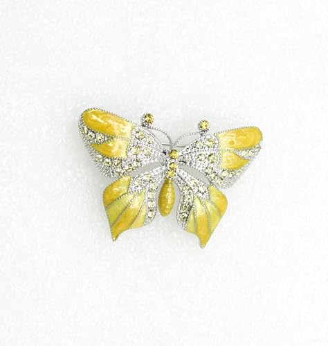 Image of Gorgeous Rhinestone Crystal Enamel Butterfly Pin Brooch