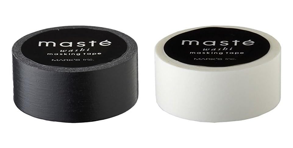 Amazon.co.jp: ノーブランド品【黒白マステ2個セット】マークス 