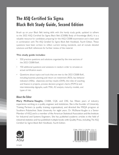 The ASQ Certified Six Sigma Black Belt Study Guide