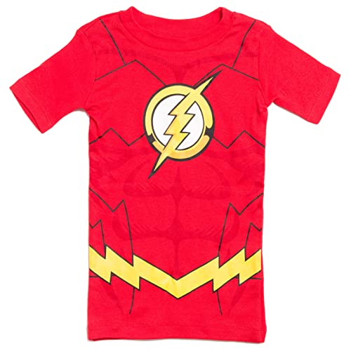 Dc Comics Justice League Batman Superman The Flash Little Boys Pajama Shirts And Pants Black/Blue/Red 7-8 #TOP2