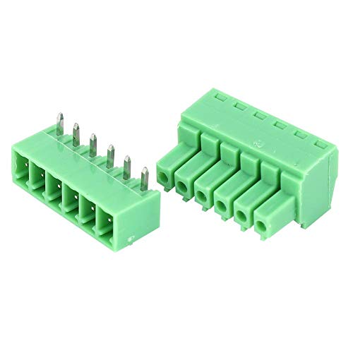 Terminais, bloco de terminais de parafuso de 6 pinos, tensão nominal de 300 V para instrumentos elet