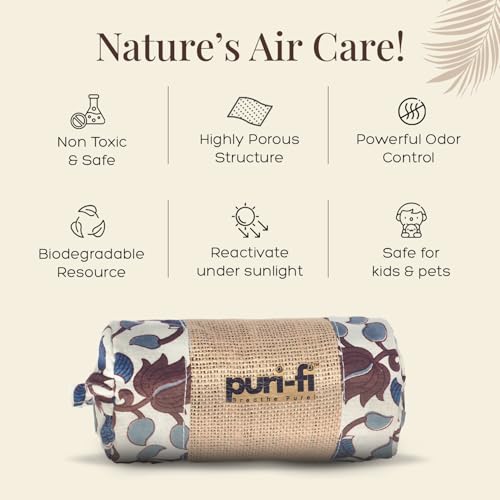 Image of Charcoal Air Purifier (Tropical Bloom) - Non-Electric, Reusable Odor & Moisture Absorber with Coconut Shell Charcoal for Home, Car, Closet & Office. (400gm & 250g), Combo of 2