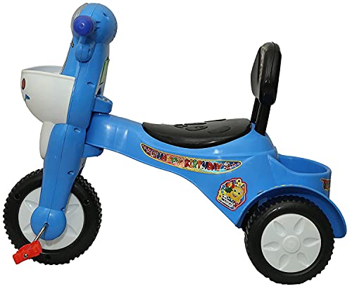 Image of M Panda Baby Product Toyboy Multinational Musical Happy Birthday Baby Tricycle (Blue - Black) Panda Rider for Kids, Cycle for Kids