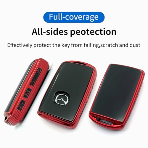 Image of Creativity For Mazda Key Fob Cover and Key chain (Red Combination)