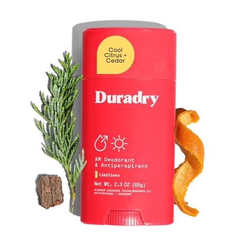 Image of Duradry Clinical-Strength Antiperspirant Deodorant for Women and Men - Clean Formula with Natural Ingredients for Odor and Excessive Sweat Protection - (Cool Citrus + Cedar)2.3 Oz