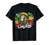 León de Judá One Reggae Love Heart Jamaica Rock Roots Camiseta
