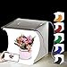 PULUZ Photo Studio Light Box leggero 20 x 20 x 20 cm LED Mini Light Tenda da tavolo 2 x 3,5 W Photo Studio Tenda con 3 sfondi rimovibili Nero, Bianco, Arancione, Rosso, Verde, Blu