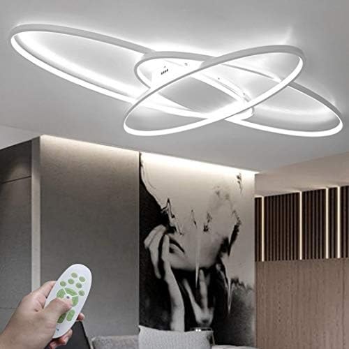 Plafonnier LED salon et grand restaurant au design ovale blanc avec variateur