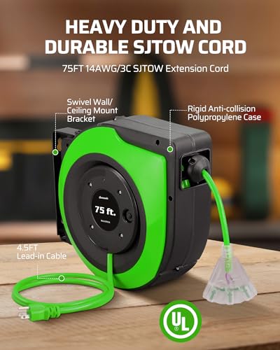 Dewenwils Retractable Extension Cord Reel thumb #2