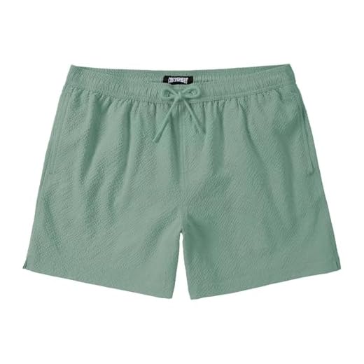 CoozySphere Mens Swim Trunks 5 Inch Seersucker Swimming Shorts Bathing Suit for Men Swimsuit Swimwear Green M