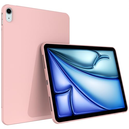 Callyue Slim Case for iPad Air 11 Inch (M3/M2-2025/2024), 10.9 Inch iPad Air 5th/4th Generation (2022/2020), Ultra Thin Lightweight Matte Soft Flexible Frosted TPU Skin Bumper Back Cover Shell, Pink