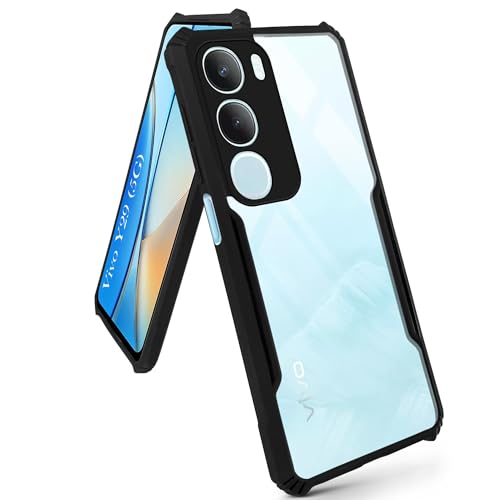 Image of Jkobi Back Case Cover for Vivo Y29 (Shockproof with Polycarbonate Clear Panel | Professional Black)