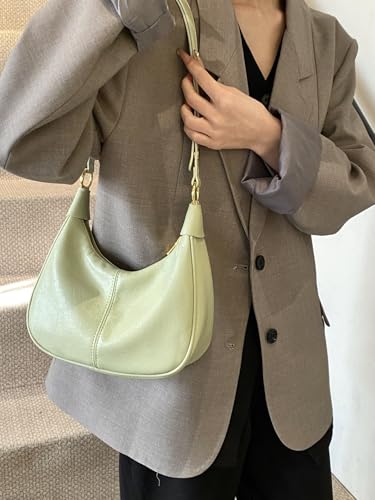 Image of GRPKSSIB PU Leather Shoulder Bags Hobo Crossbody Bag Casual Tote Handbags Women's Crescent Purse with Adjustable Strap