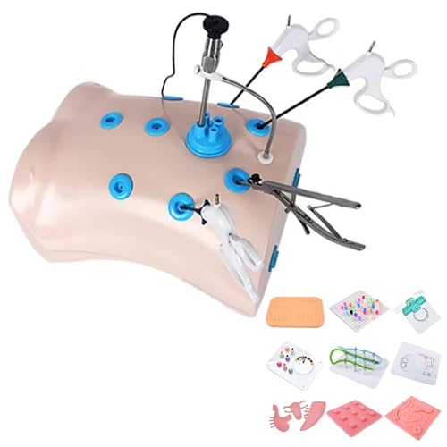 Laparoscopic Surgery Simulator Training Modules, Portable Surgical Skill Trainer Box with Endoscope, Abdominal Cavity, Chest Practice Model for Medical Students & Clinical Training Model