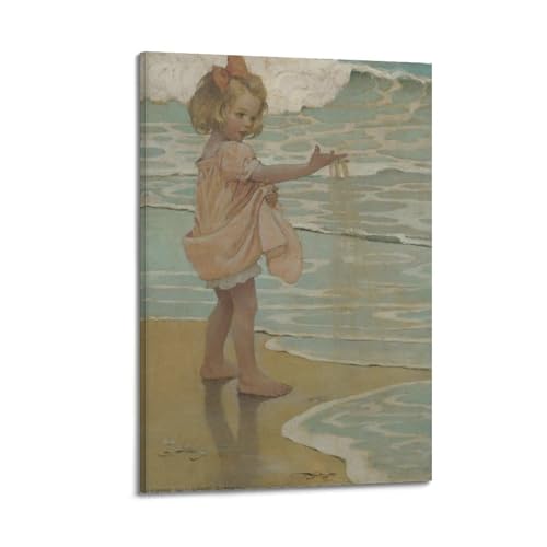 Jessie Willcox Smith (Petites gouttes d'eau) Impression sur toile Décoration murale Œuvres d'art Idée cadeau esthétique 20 x 30 cm